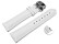 XL Bracelet montre échange rapide déployante papillon cuir lisse blanc 18mm 20mm 22mm 24mm 26mm 28mm