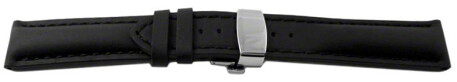 Bracelet montre échange rapide déployante papillon cuir imperméabilisé remb. épais 18mm 20mm 22mm 24mm