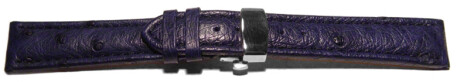 Bracelet montre échange rapide déployante papillon autruche véritable bleu foncé 18mm 20mm 22mm 24mm