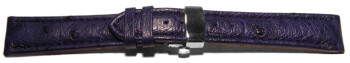 Bracelet montre échange rapide déployante papillon autruche véritable bleu foncé 18mm 20mm 22mm 24mm