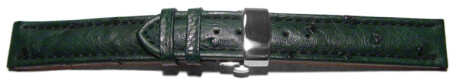 Bracelet montre échange rapide déployante papillon autruche véritable vert foncé 18mm 20mm 22mm 24mm