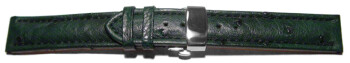 Bracelet montre échange rapide déployante papillon autruche véritable vert foncé 18mm 20mm 22mm 24mm