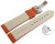 Bracelet montre échange rapide déployante cuir lisse rembourré orange wN 18mm 20mm 22mm 24mm