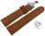 Bracelet montre échange rapide déployante cuir lisse rembourré marron clair 18mm 20mm 22mm 24mm