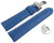 Bracelet montre échange rapide déployante cuir lisse rembourré bleu wN 18mm 20mm 22mm 24mm