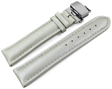 Bracelet montre déployante papillon cuir lisse...