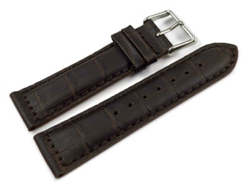 Bracelet de montre - rembourrage - grain croco - marron...