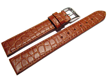Bracelet montre cuir de veau modèle Safari marron...