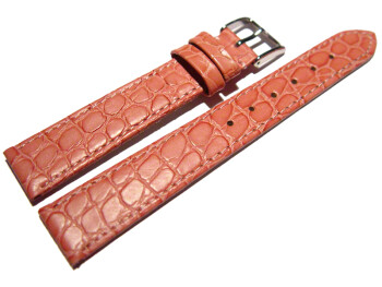 Bracelet montre cuir de veau modèle Safari rose 12mm 14mm 16mm 18mm 20mm 22mm
