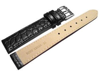 Bracelet montre cuir de veau modèle Safari noir 12mm 14mm 16mm 18mm 20mm 22mm