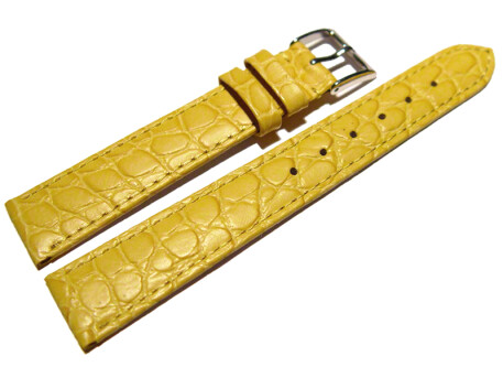 Bracelet montre cuir de veau modèle Safari jaune...