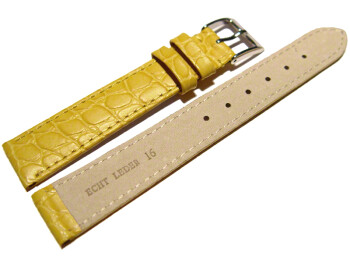 Bracelet montre cuir de veau modèle Safari jaune...