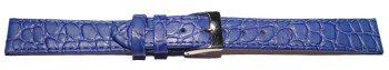 Bracelet montre cuir de veau modèle Safari bleu 12mm 14mm...