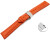 Bracelet montre échange rapide déployante papillon cuir lisse orange wN 18mm 20mm 22mm 24mm 26mm 28mm