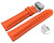 Bracelet montre échange rapide déployante papillon cuir lisse orange wN 18mm 20mm 22mm 24mm 26mm 28mm