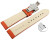 Bracelet montre échange rapide déployante papillon cuir lisse orange wN 18mm 20mm 22mm 24mm 26mm 28mm