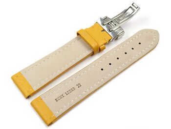 Bracelet de montre cuir de veau grainé jaune TiT 18mm 20mm 22mm 24mm