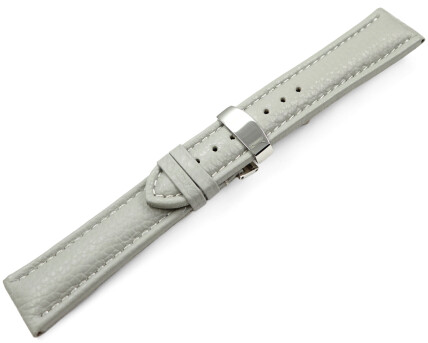 Bracelet de montre cuir de veau grainé gris clair TiT 18mm 20mm 22mm 24mm