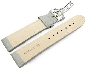 Bracelet de montre cuir de veau grainé gris clair TiT 18mm 20mm 22mm 24mm