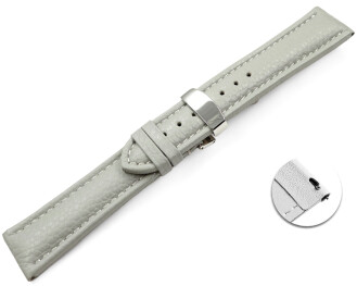 Bracelet de montre échange rapide déployante cuir de veau grainé gris 18mm 20mm 22mm 24mm