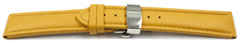 Bracelet montre déployante papillon cuir de veau grainé jaune TiT 18mm 20mm 22mm 24mm 26mm 28mm