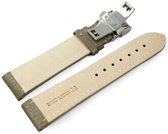 Bracelet montre déployante papillon cuir de veau grainé Taupe TiT 18mm 20mm 22mm 24mm 26mm 28mm