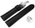 Bracelet montre échange rapide VEGAN fermoir déployant grain noir rembourré 18mm 20mm 22mm 24mm