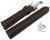 Bracelet montre échange rapide VEGAN fermoir déployant grain brun foncé rembourré 18mm 20mm 22mm 24mm