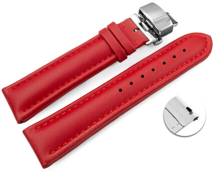 Bracelet montre changement rapide VEGAN en grain rouge...
