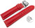 Bracelet montre changement rapide VEGAN en grain rouge rembourré déployant papillon 18mm 20mm 22mm 24mm