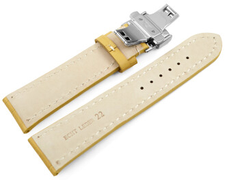 Boucle déployante papillon rembourrage épais croco jaune 18mm 20mm 22mm 24mm