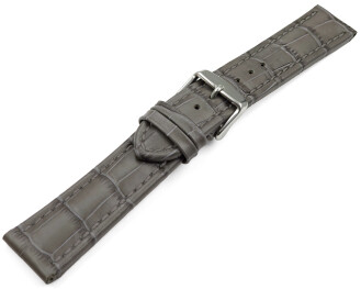 Bracelet montre cuir de veau grain croco gris TiT 18mm 20mm 22mm 24mm 26mm 28mm