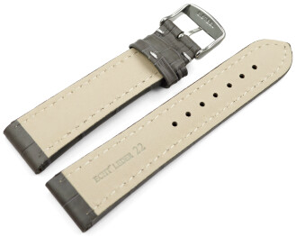 Bracelet montre cuir de veau grain croco gris 18mm 20mm 22mm 24mm 26mm 28mm