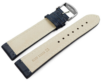 XL Bracelet montre cuir grain croco bleu foncé TiT 18mm 20mm 22mm 24mm 26mm 28mm