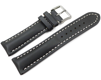 Bracelet de montre rembourrage épais lisse gris 18mm 20mm 22mm 24mm