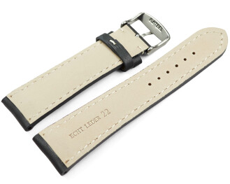 Bracelet de montre rembourrage épais lisse gris 18mm 20mm 22mm 24mm