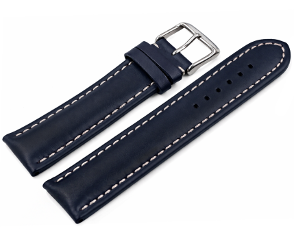 Bracelet Montre Cuir De Veau Bleu Perforé - Développement Rapide, Marque Watchband Berlin, Neuf
