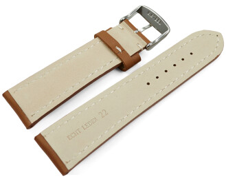 Bracelet de montre rembourrage épais lisse brun clair 18mm 20mm 22mm 24mm