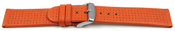 Bracelet de montre - dessin perforé - cuir de veau - orange