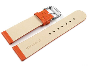 Bracelet de montre - dessin perforé - cuir de veau - orange