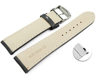 Bracelet montre dégagement rapide rembourrage épais lisse gris surpiqué 18mm 20mm 22mm 24mm