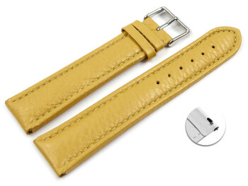 XL Bracelet montre échange rapide cuir de veau grainé jaune TiT 18mm 20mm 22mm 24mm 26mm 28mm