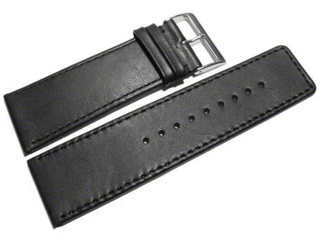 Bracelet de montre cuir lisse noir 30mm 32mm 34mm 36mm...