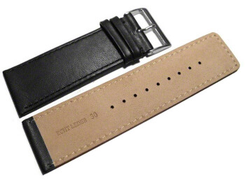 Bracelet de montre cuir lisse noir 30mm 32mm 34mm 36mm...