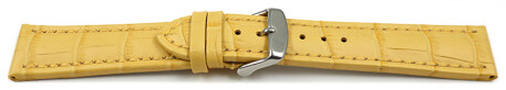 Bracelet montre échange rapide cuir de veau grain croco jaune TiT 18mm 20mm 22mm 24mm 26mm 28mm
