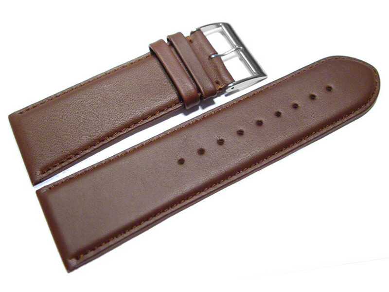 Bracelet Montre En Cuir De Veau Lisse Marron - Toutes Largeurs 18mm à 28mm - Longueur XL - Watchband Berlin