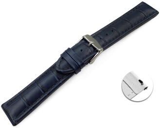 XL Bracelet montre échange rapide cuir grain croco bleu foncé TiT