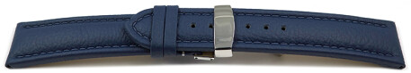 XL Bracelet de montre cuir de veau grainé bleu TiT 18mm 20mm 22mm 24mm