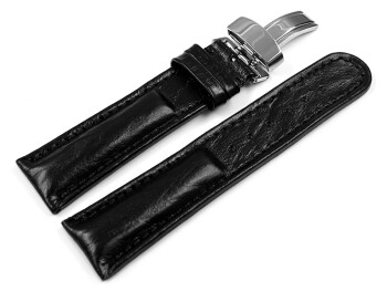 Bracelet de montre - Bark - cuir de veau véritable - noir