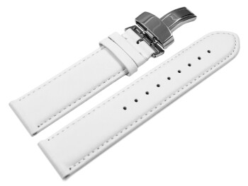 Bracelet de montre-cuir de veau sans rembourrage-souple-blanc